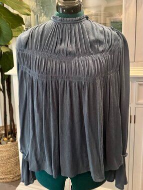 Free People Kelsey Blouse in Endless Blue XS